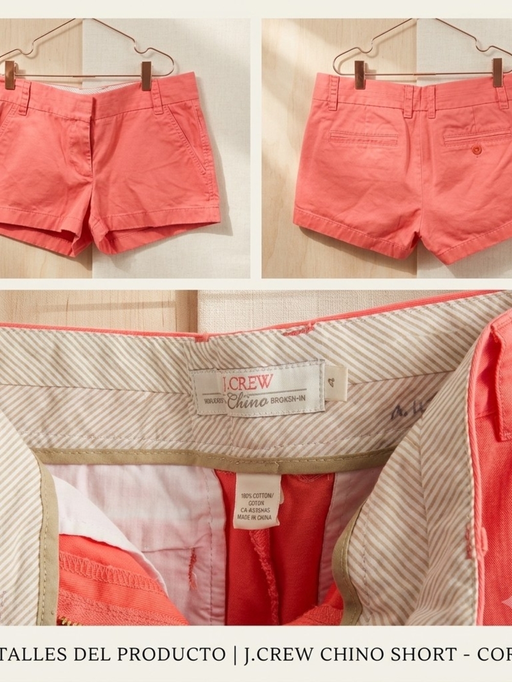 J. Crew Coral Chino Shorts - Women's